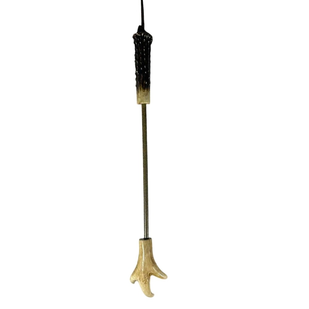 Deer Antler Back Scratcher Brown Stag Horn Rustic Lodge 20" Steel Shaft Unisex